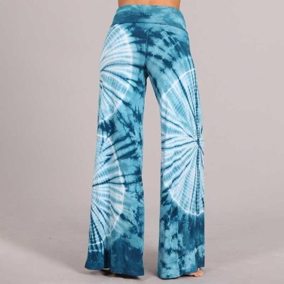 Women's Tie-Dye Wide Leg Palazzo Pants - Picture 2 of 3